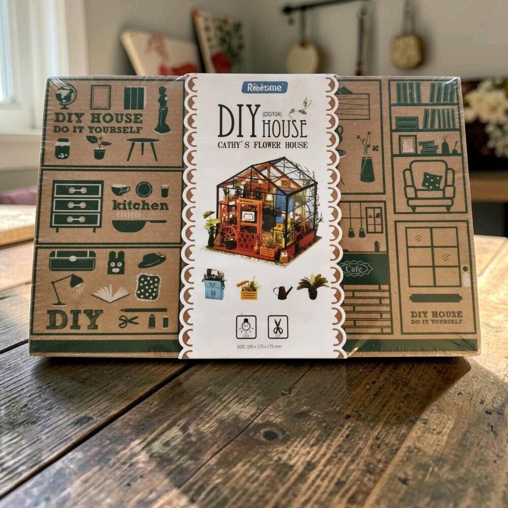 Miniature Greenhouse Kit Cathy’s Flower House Model DIY kit DG104 New SEALED